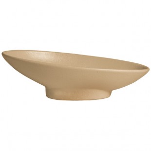 G.E.T. Enterprises BO204-MOD-LT Bugambilia 1.4 Qt. Smooth MOD Finish Latte Resin-Coated Aluminum Deep Large Oval Sphere