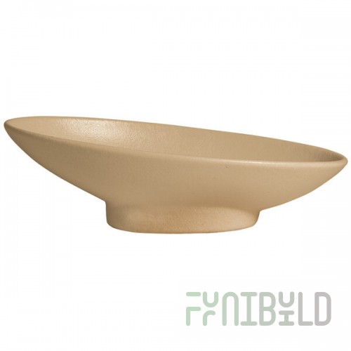 G.E.T. Enterprises BO204-MOD-LT Bugambilia 1.4 Qt. Smooth MOD Finish Latte Resin-Coated Aluminum Deep Large Oval Sphere