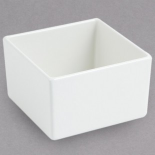 Bon Chef 9507S 28 oz. White Sandstone Finish Cast Aluminum Straight Square Bowl