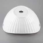 10 Strawberry Street WTR-13LNBOATBWL Whittier 80 oz. White Porcelain Boat Bowl with Line Texture - 4/Case
