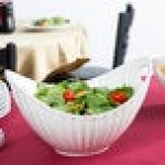10 Strawberry Street WTR-13LNBOATBWL Whittier 80 oz. White Porcelain Boat Bowl with Line Texture - 4/Case