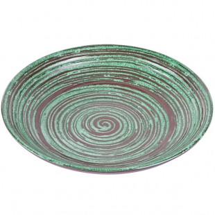 Elite Global Solutions Stardust 40 oz. Shallow Glossy / Matte Green Swirl Melamine Bowl - 6/Case Elite Global Solutions Stardust 40 oz. Shallow Glossy / Matte Green Swirl Melamine Bowl - 6/Case