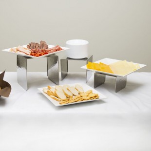 American Metalcraft RSH1 Hammered Stainless Steel Riser Set American Metalcraft RSH1 Hammered Stainless Steel Riser Set