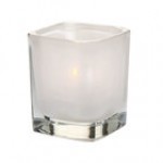 Hollowick 6505SSG Tetra Satin Seafoam Glass Square Votive Hollowick 6505SSG Tetra Satin Seafoam Glass Square Votive