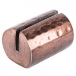 American Metalcraft Half Moon Hammered Copper Card Holder