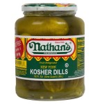 Nathan's Famous 32 fl. oz. New York Kosher Dill Pickles - 12/Case