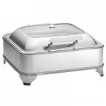 TableCraft CW40160 7 Qt. Full-Size Stainless Steel Quick View Electric Chafer with Stand - 110V