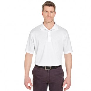 National Patrol by Henry Segal Unisex Customizable White Short Sleeve Moisture Wicking Polo Shirt with UV Protection - Polyester Mesh -2X