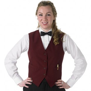 Henry Segal Women's Customizable Burgundy Basic Server Vest - L