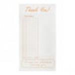 Choice 1 Part Tan and White Guest Check with Note Space, Beverage Lines, and Bottom Guest Receipt - 2,000/Case