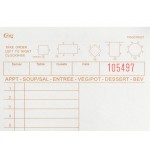Choice 1 Part Tan and White Guest Check with Note Space, Beverage Lines, and Bottom Guest Receipt - 2,000/Case