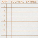 Choice 1 Part Tan and White Guest Check with Note Space, Beverage Lines, and Bottom Guest Receipt - 2,000/Case
