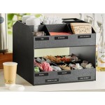 ServSense Black 24-Section Dual-Sided Countertop Condiment Organizer - 16 1/4