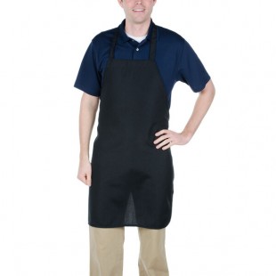 Chef Revival Black Polyester Customizable Bib Apron - 32
