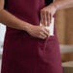Choice Burgundy Poly-Cotton Standard Bib Apron with 2 Pockets - 34