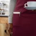 Choice Burgundy Poly-Cotton Standard Bib Apron with 2 Pockets - 34