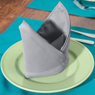 Intedge Gray 65/35 Polycotton Blend Cloth Napkins, 22
