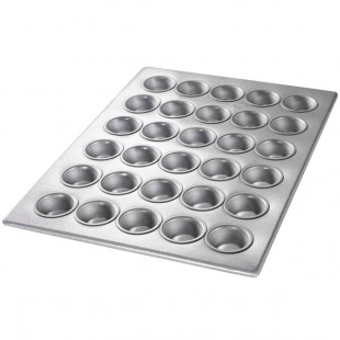 Chicago Metallic 45195 30 Cup 1.1 oz. Glazed Aluminized Steel Mini Muffin Pan - 12 7/8