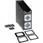 KleanTake by ServSense Black Countertop Slim Cup Dispenser Cabinet with 6 Fast-Changing Gaskets - 2 Slot