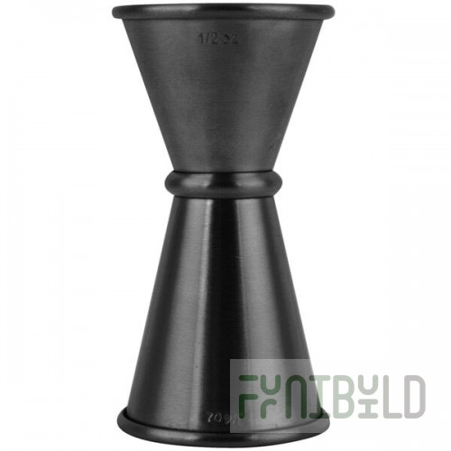 Barfly® M37000BK 0.5 oz. & 0.75 oz. Gun Metal Black Japanese Style Jigger