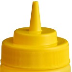 Choice 16 oz. Yellow Wide Mouth Squeeze Bottle - 6/Pack