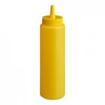 Choice 16 oz. Yellow Wide Mouth Squeeze Bottle - 6/Pack