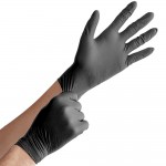 Lavex Powder-Free Disposable Nitrile Black 5 Mil Thick Textured Gloves - Extra Large - 1,000/Case