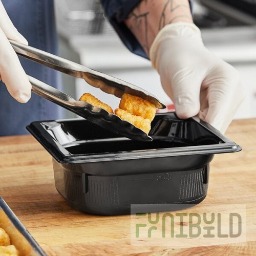 Vollrath 9062420 Super Pan® 1/6 Size Black High Heat Plastic Food Pan - 2 1/2