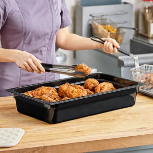 Carlisle 10401B03 StorPlus Full Size Black High Heat Plastic Food Pan - 4 Carlisle 10401B03 StorPlus Full Size Black High Heat Plastic Food Pan - 4