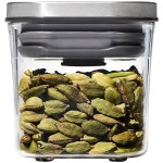 OXO Good Grips 0.2 Qt. Clear Square SAN Plastic Food Storage Container with Stainless Steel POP Lid