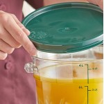 Vigor 4 Qt. Clear Round Polycarbonate Food Storage Container and Green Lid - 12/Pack Vigor 4 Qt. Clear Round Polycarbonate Food Storage Container and Green Lid - 12/Pack