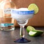 Libbey 92308 Aruba 12 oz. Customizable Margarita Glass with Cobalt Blue Rim and Base - 12/Case