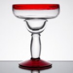 Libbey 92308 Aruba 12 oz. Customizable Margarita Glass with Cobalt Blue Rim and Base - 12/Case