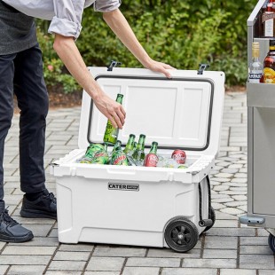 CaterGator CG45WHW White 45 Qt. Mobile Rotomolded Outdoor Cooler / Ice Chest CaterGator CG45WHW White 45 Qt. Mobile Rotomolded Outdoor Cooler / Ice Chest