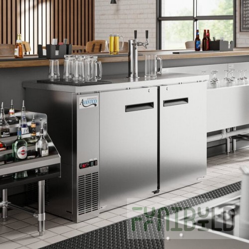 Avantco UDD-2-HC-S Stainless Steel Kegerator / Beer Dispenser with (1) 2 Tap Tower - (2) 1/2 Keg Capacity