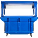 Cambro VBRU5186 Navy Blue 5' Versa Ultra Food / Salad Bar with Storage and Standard Casters Cambro VBRU5186 Navy Blue 5' Versa Ultra Food / Salad Bar with Storage and Standard Casters
