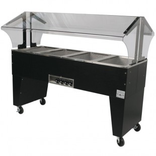 Advance Tabco B4-120-B-S Open Base Everyday Buffet Stainless Steel Four Pan Electric Hot Food Table with Stainless Steel Liners - Open Well - 120V Advance Tabco B4-120-B-S Open Base Everyday Buffet Stainless Steel Four Pan Electric Hot Food Table with Stainless Steel Liners - Open Well - 120V