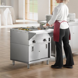 ServIt Two Pan Sealed Well Electric Steam Table with Fully Enclosed Base - 120V, 1,000W