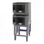 Cadco Bakerlux Station BLS-4HTR-1 4-Shelf Half Size Heavy-Duty Digital Countertop Convection Oven with Right Side Door, Touch Control Panel, and Stand - 208-240V Cadco Bakerlux Station BLS-4HTR-1 4-Shelf Half Size Heavy-Duty Digital Countertop Convection Oven with Right Side Door, Touch Control Panel, and Stand - 208-240V