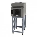 Cadco Bakerlux Station BLS-4HTR-1 4-Shelf Half Size Heavy-Duty Digital Countertop Convection Oven with Right Side Door, Touch Control Panel, and Stand - 208-240V Cadco Bakerlux Station BLS-4HTR-1 4-Shelf Half Size Heavy-Duty Digital Countertop Convection Oven with Right Side Door, Touch Control Panel, and Stand - 208-240V