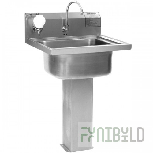 Eagle Group P1916FE Stainless Steel Pedestal Hand Sink with Electronic Faucet
