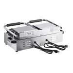 Avantco PG400S Commercial Dual Panini Sandwich Grill with Smooth Plates and 19 5/8 Avantco PG400S Commercial Dual Panini Sandwich Grill with Smooth Plates and 19 5/8