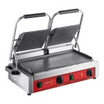 Avantco PG400S Commercial Dual Panini Sandwich Grill with Smooth Plates and 19 5/8 Avantco PG400S Commercial Dual Panini Sandwich Grill with Smooth Plates and 19 5/8