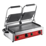 Avantco PG400S Commercial Dual Panini Sandwich Grill with Smooth Plates and 19 5/8 Avantco PG400S Commercial Dual Panini Sandwich Grill with Smooth Plates and 19 5/8