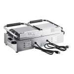 Avantco PG400S Commercial Dual Panini Sandwich Grill with Smooth Plates and 19 5/8 Avantco PG400S Commercial Dual Panini Sandwich Grill with Smooth Plates and 19 5/8