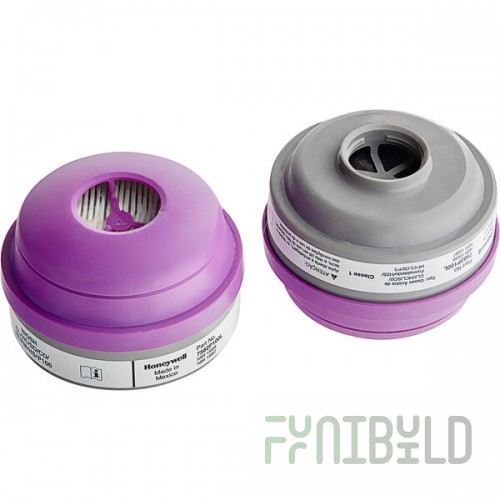 Honeywell N-Series Magenta / White Acid Gas / Formaldehyde Cartridge with P100 Particulate Filter 7582P100L - 2/Pack
