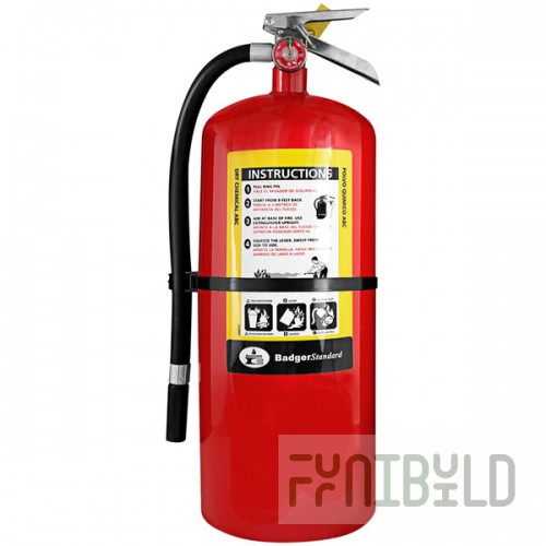 Badger 22682 20 lb. Standard ABC Multipurpose Dry Chemical Fire Extinguisher with Wall Hook - UL Rating 6-A:120-B:C