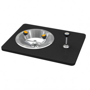 Guardian Equipment G1810 Recess Deck Mounted Eyewash Station with Push-Down Valve with Stainless Steel Bowl
