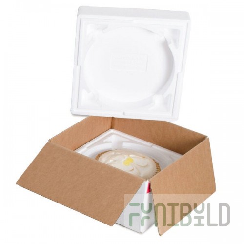 Polar Tech Thermo Chill Round Interior Pie / Cake / Pizza Insulated Shipping Foam Container 8