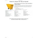 Vestil TDT-100-LD-YELLOW 1 Cu. Yd. Yellow Light-Duty Bulk Tilt Truck - 850 lb. Capacity Vestil TDT-100-LD-YELLOW 1 Cu. Yd. Yellow Light-Duty Bulk Tilt Truck - 850 lb. Capacity